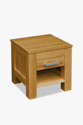 Massiver Buchen-Nachttisch antik Eichenfarbe Holzbeize